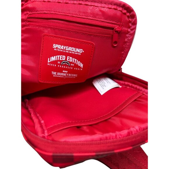 Sprayground XTC SHARKS IN WONDERLAND SLING Red Crossbody Bag - Picture 4 of 4